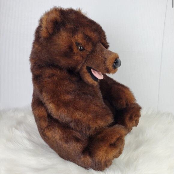 Disney Parks Hidden Mickey Brown Grizzly Bear Stuffed Animal Toy Puppet - Picture 2 of 7